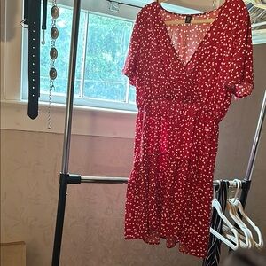 SHEIN Red Heart Print Dress